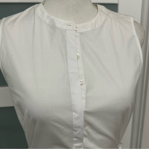 THEORY Sleeveless Tied Popover Top White SZ Medium Wardrobe Staple Luxury NWT - Picture 4 of 8